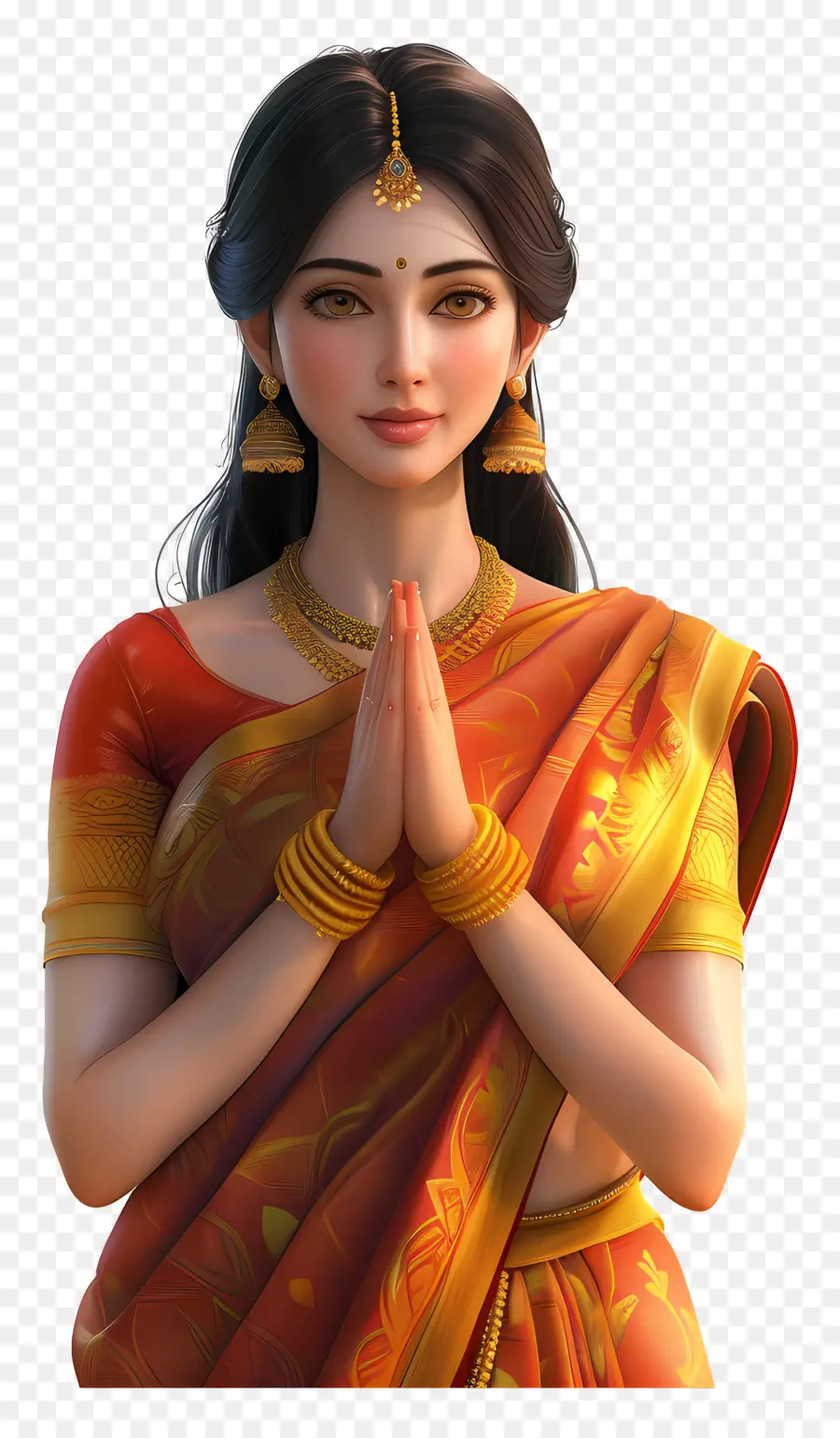 Mujer India，Mujer En Traje Tradicional PNG