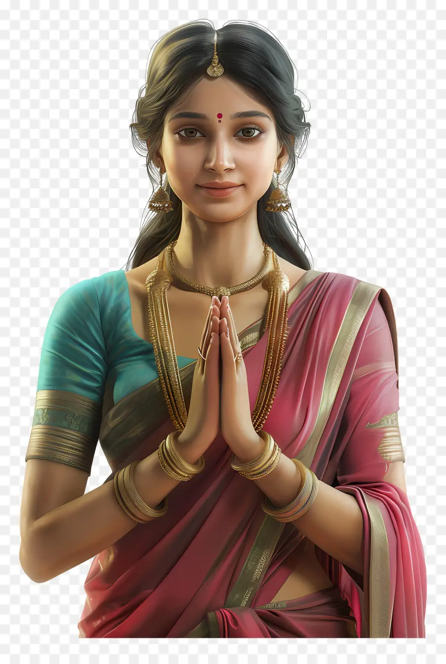 Mujer India，Mujer En Traje Tradicional PNG