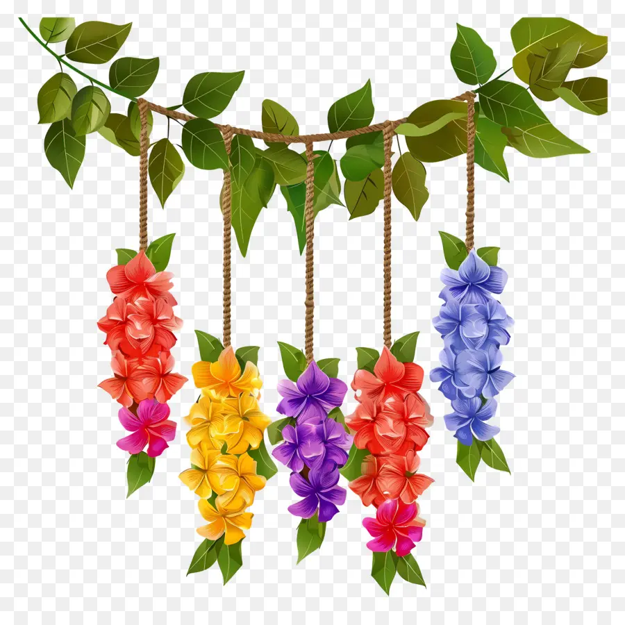 Guirnalda Ugadi，Flores Colgantes PNG