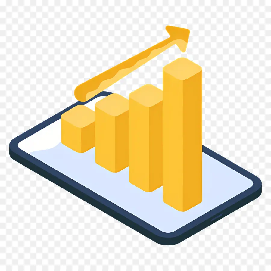 Flecha De Crecimiento，Gráfico En Tableta PNG