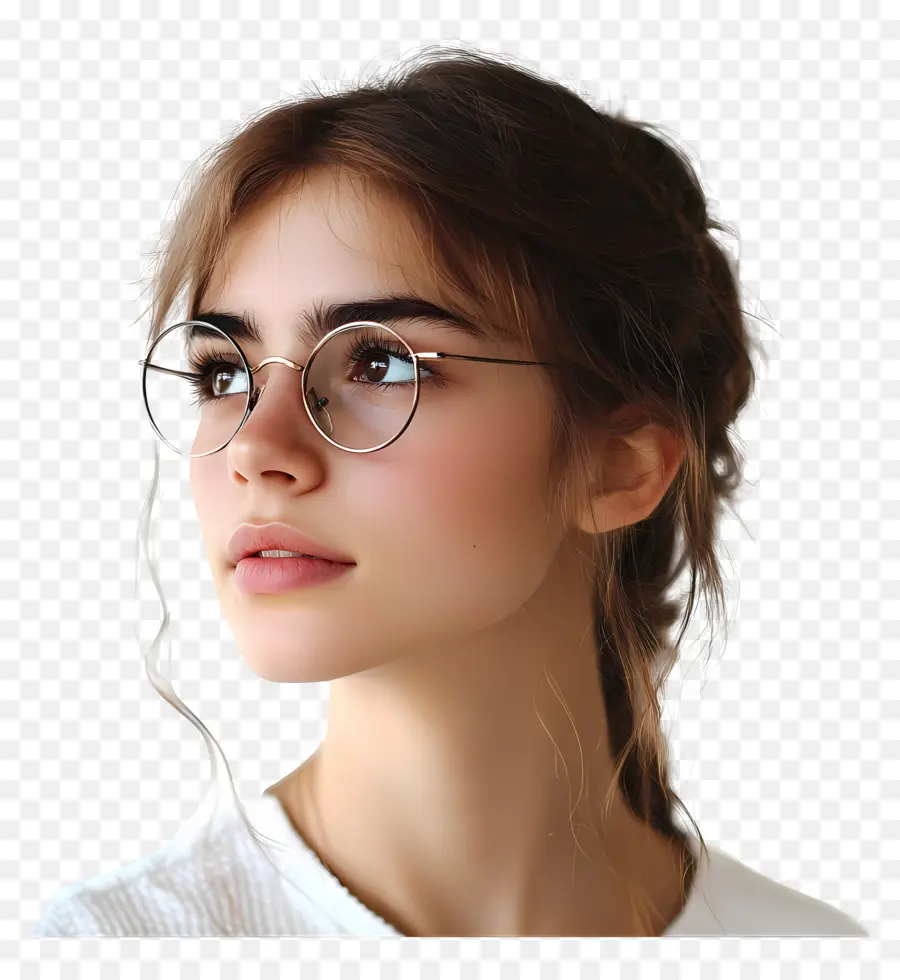 Estudiante，Mujer Con Gafas PNG