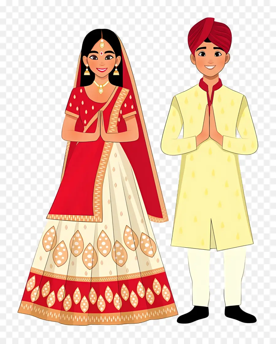 Pareja De Boda India，Pareja Tradicional PNG