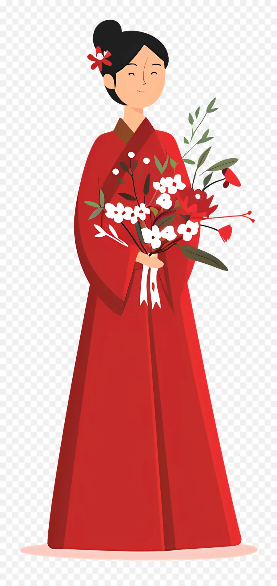 Novia Tradicional，Mujer En Vestido Rojo PNG