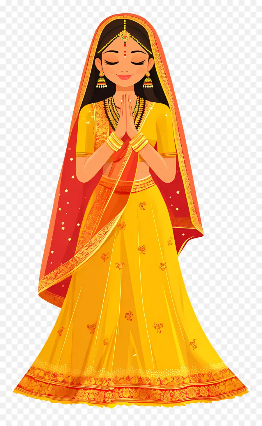 Sari De Boda Indio，Chica Tradicional PNG