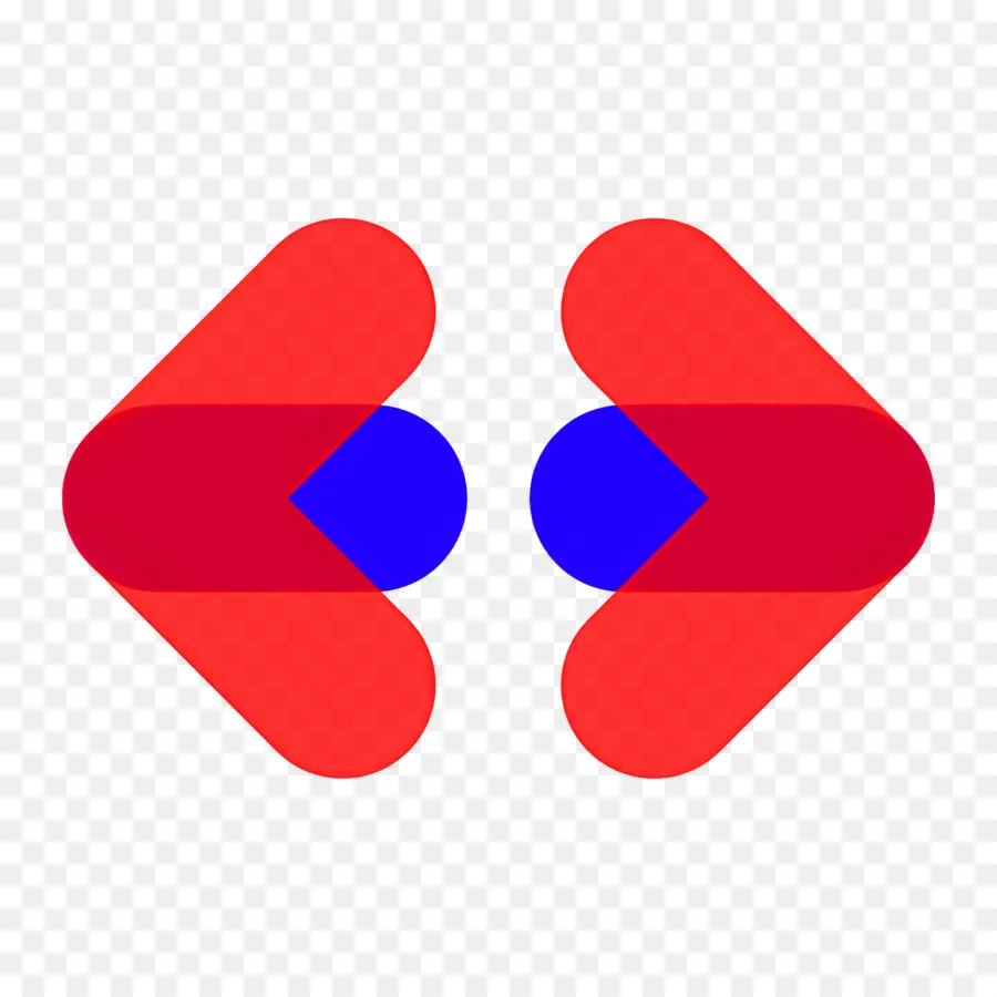 Doble Flecha，Logotipo Rojo Y Azul PNG