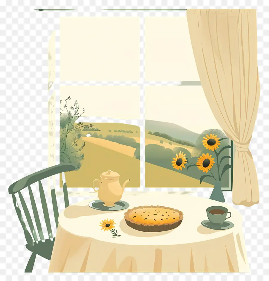 Ventana De Dibujos Animados，Desayuno Acogedor PNG