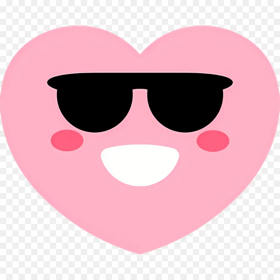 Emojis De Corazon，Corazón Con Gafas De Sol PNG