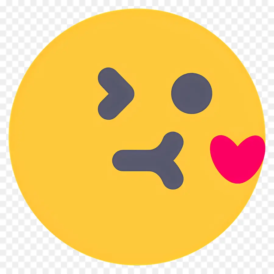 Beso Emoji，Emoji Guiñando Un Ojo PNG