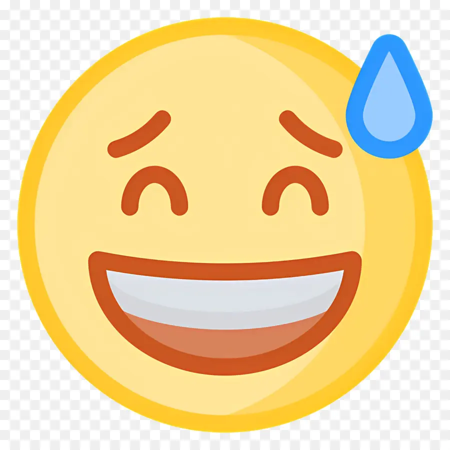 Emojis Riendo，Sudando Sonriente PNG