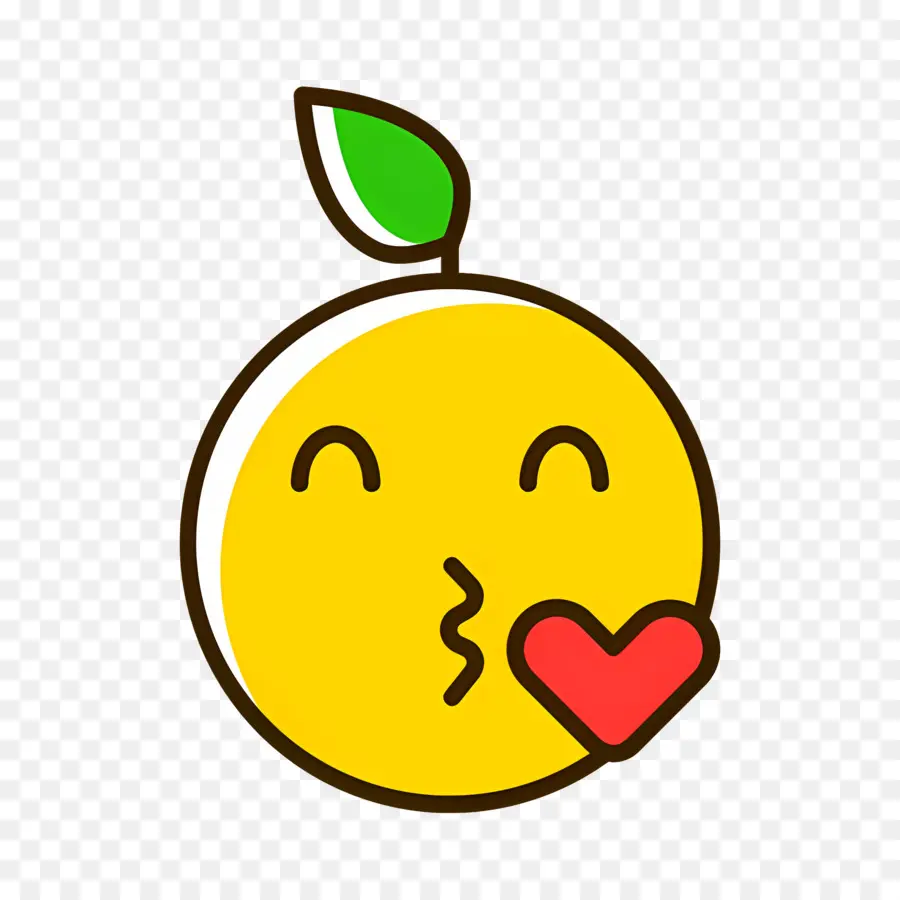 Beso Emoji，Emoji De Fruta Amarilla PNG