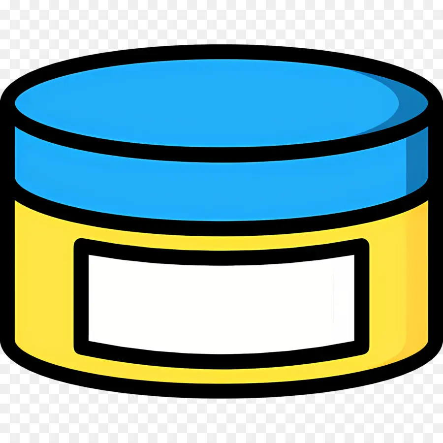 Crema De Belleza，Tarro Azul Y Amarillo PNG