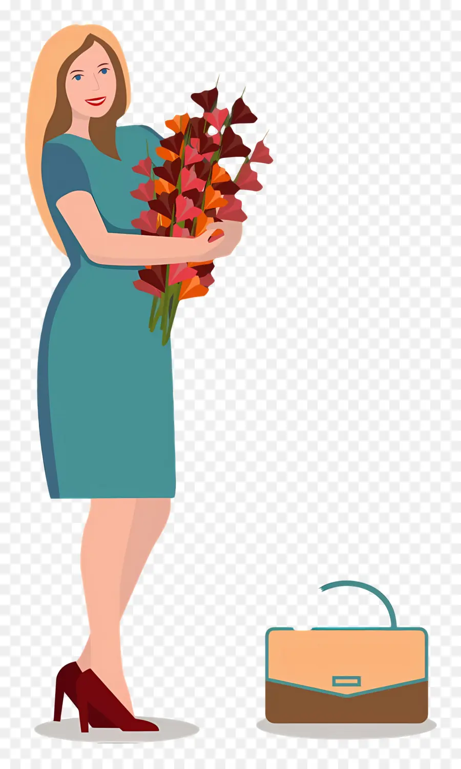 Dia Del Maestro，Mujer Con Flores PNG