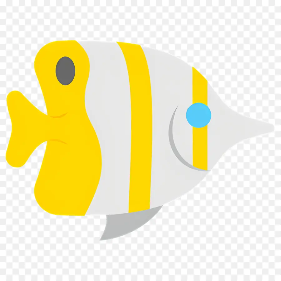 Pez Tropical，Pescado Amarillo Y Blanco PNG