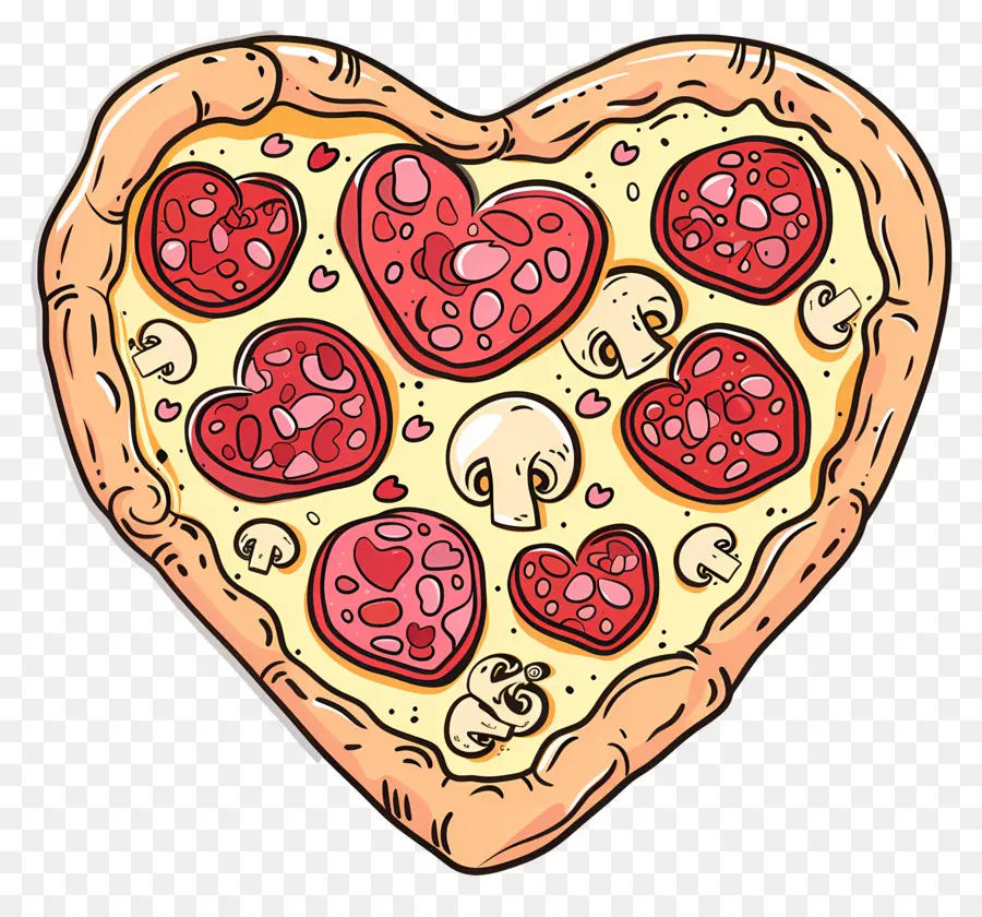 Pizza De Corazón，Pepperoni PNG