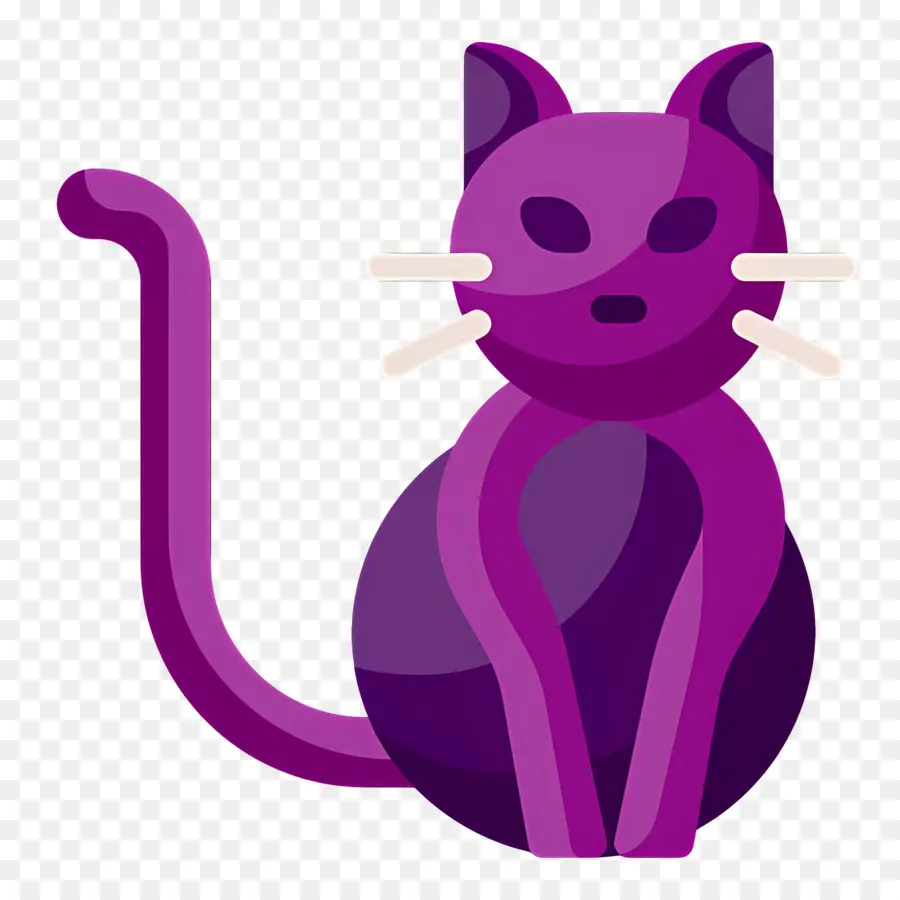 Gato De Halloween，Gato Morado PNG