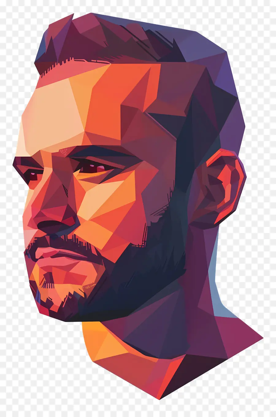 Cara De Hombre，Retrato Geométrico PNG