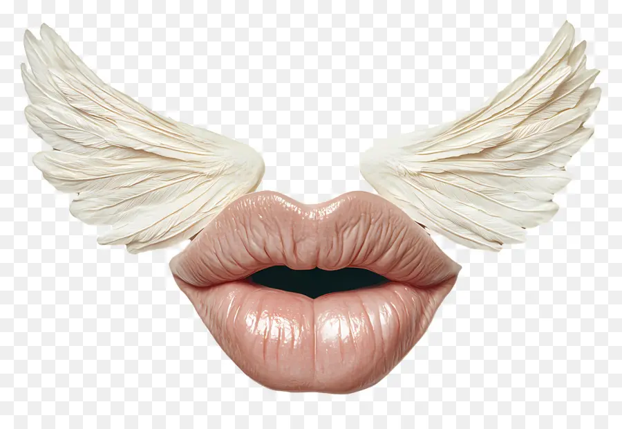 Beso Volando，Labios Con Alas PNG