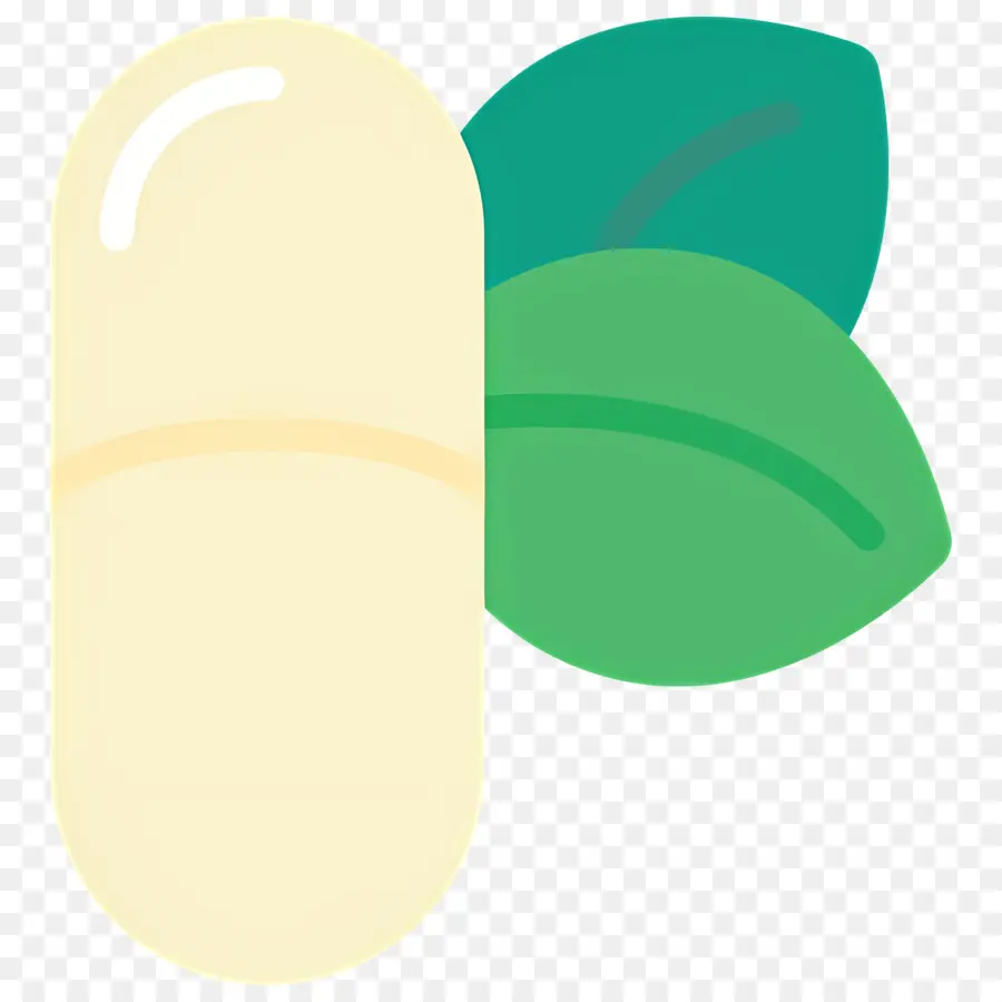 Cápsula De Medicina，Pastilla Y Hojas PNG