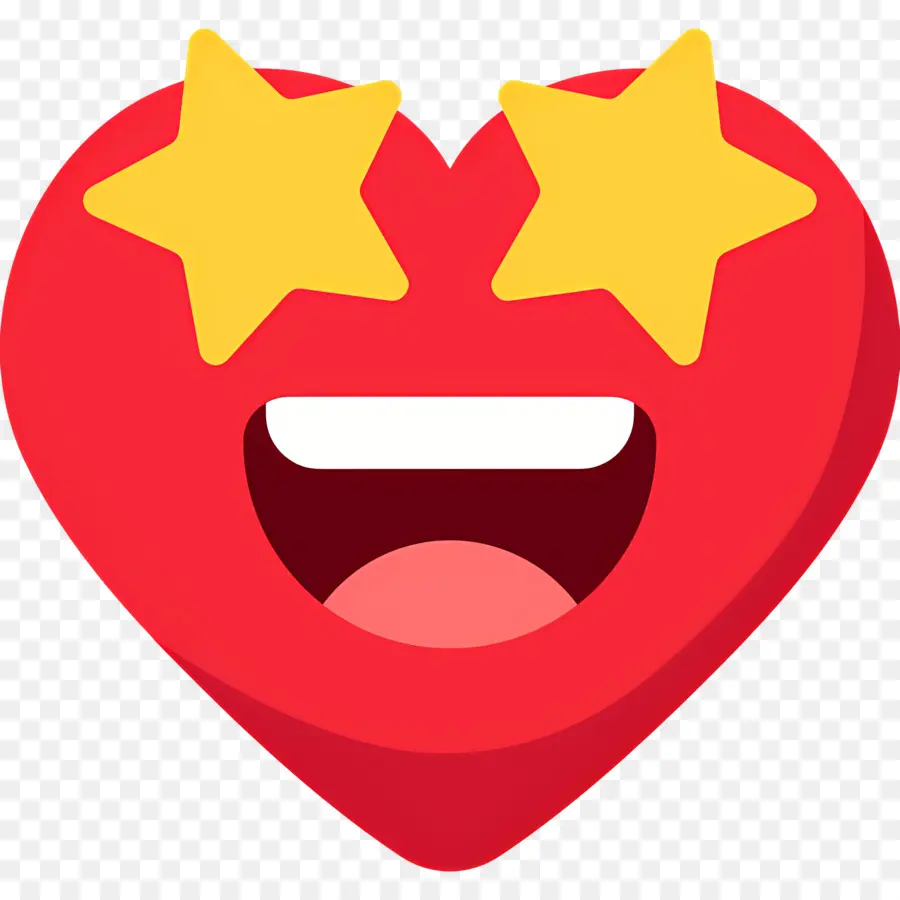 Emojis De Corazon，Corazón Con Ojos De Estrella PNG