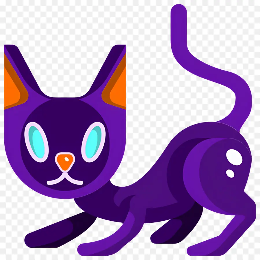 Gato De Halloween，Gato Morado PNG