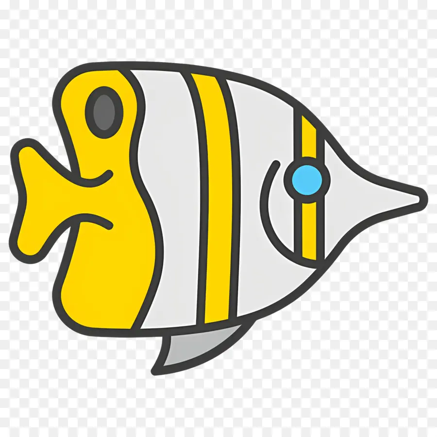 Pez Tropical，Pescado Amarillo Y Blanco PNG