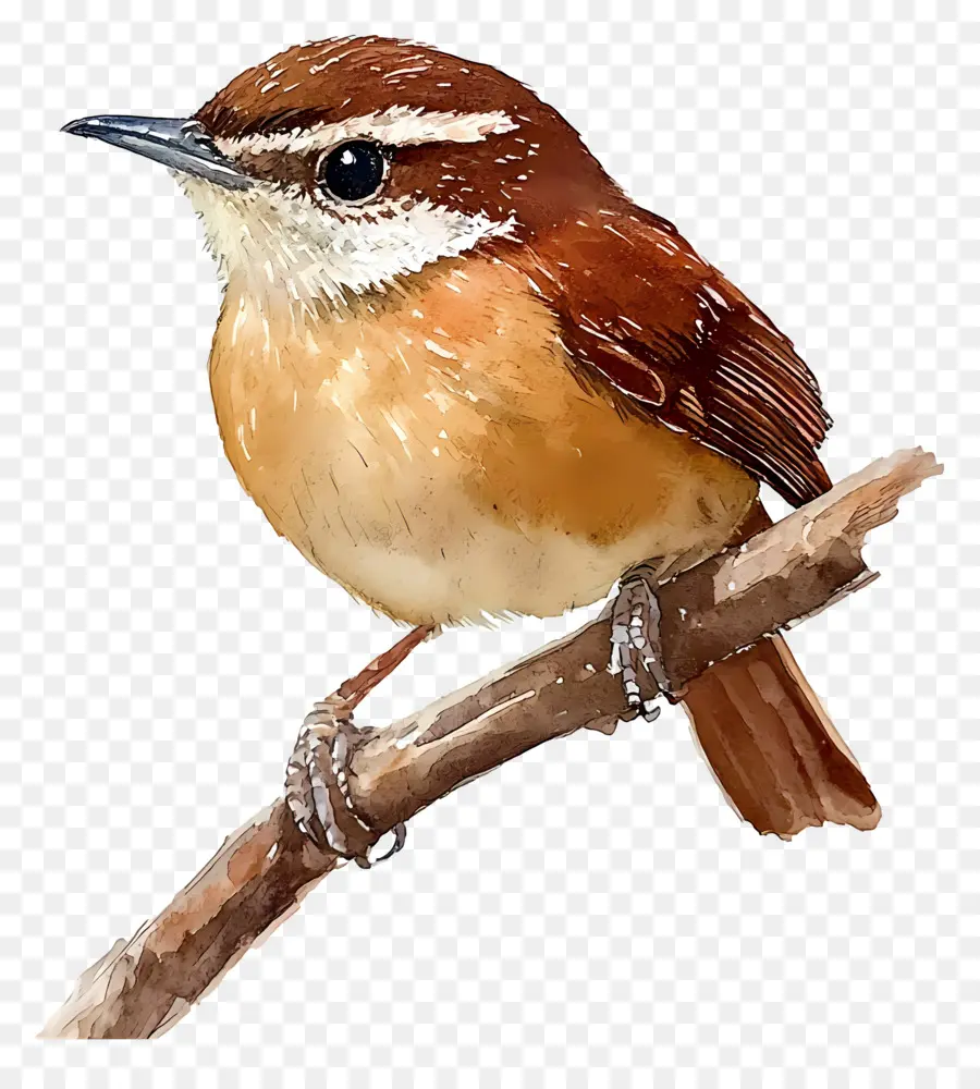 Pájaro Acuarela，Pájaro Marrón Y Blanco PNG