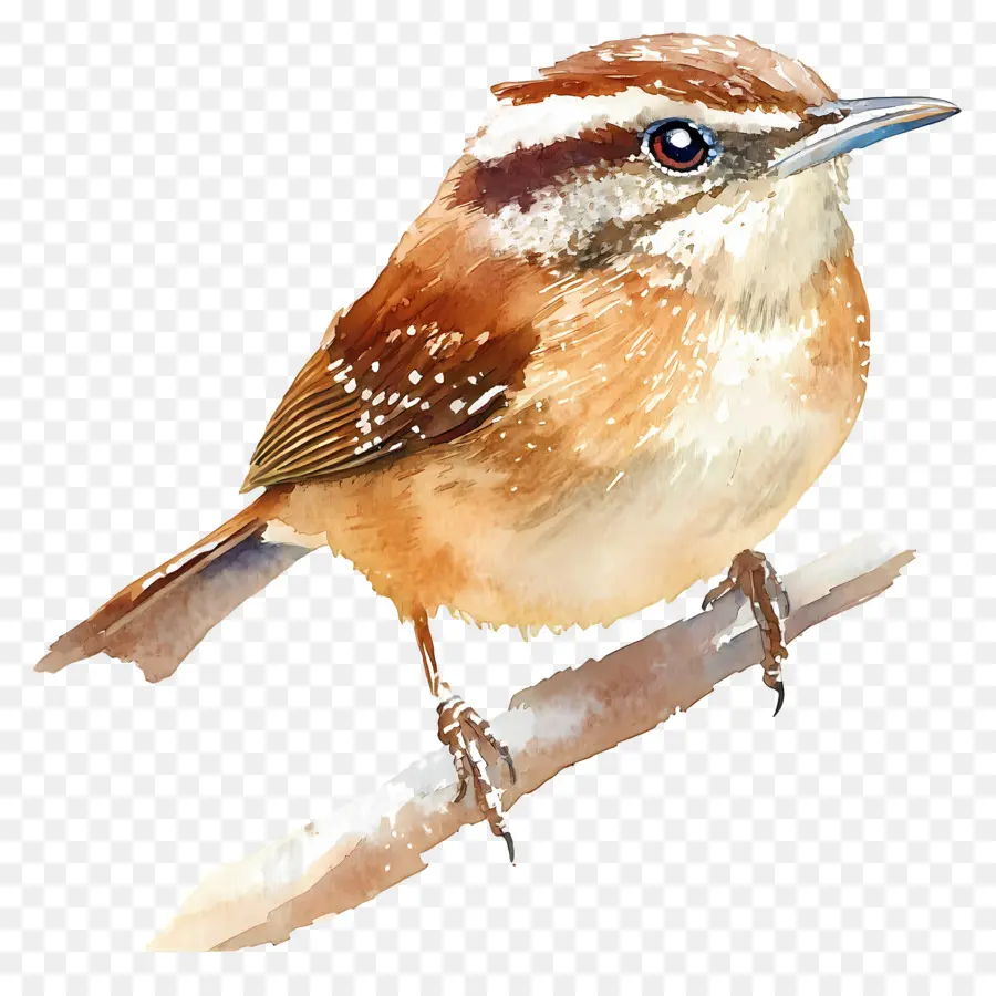 Pájaro Acuarela，Pájaro Marrón Y Blanco PNG