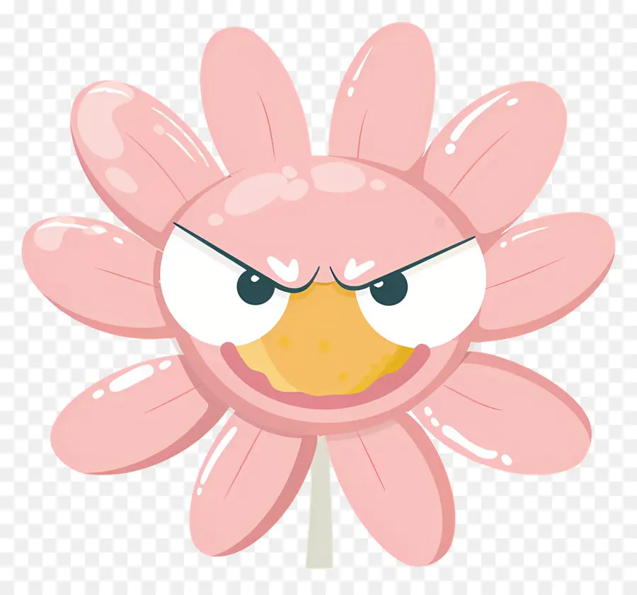 Flor Emoji，Flor Rosa Enojada PNG