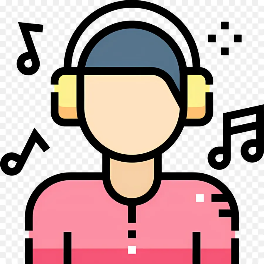 Escuchando Musica，Persona Con Auriculares PNG