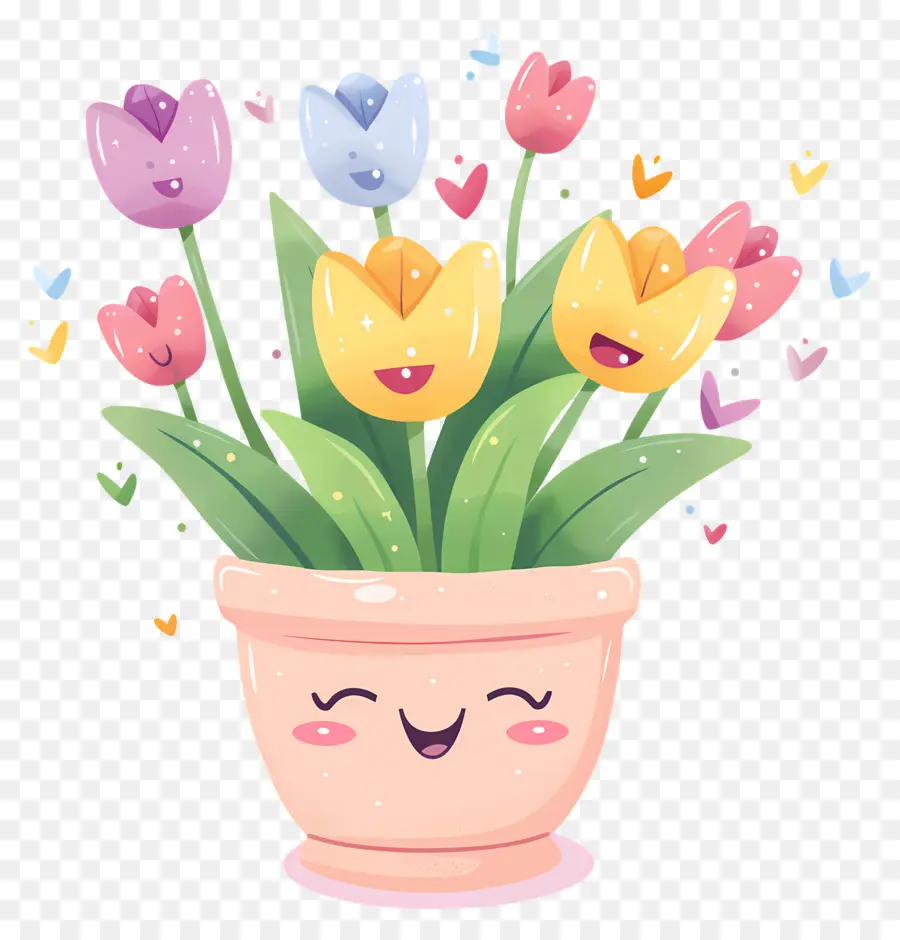 Flor Emoji，Flores Sonrientes PNG