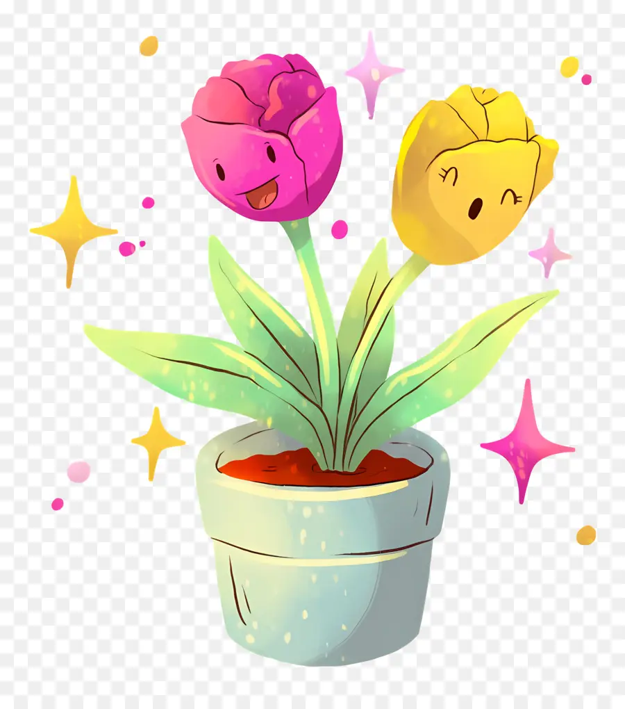 Flor Emoji，Flores Sonrientes PNG