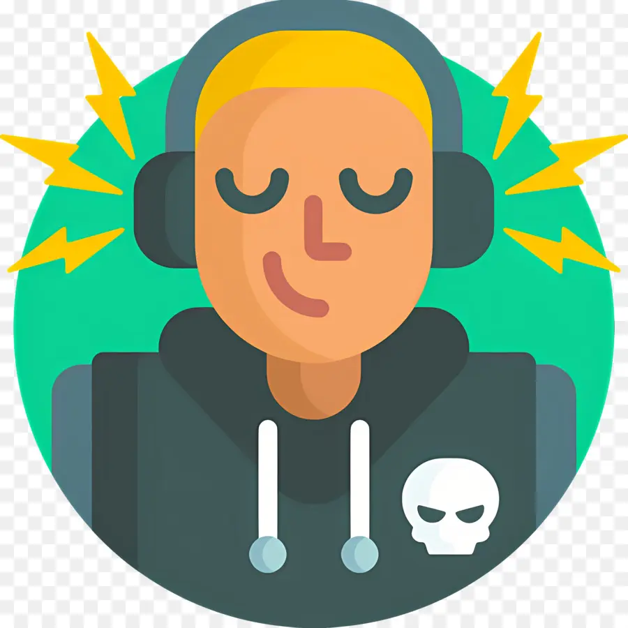 Escuchando Musica，Persona Con Auriculares PNG