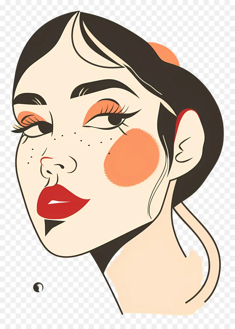 Mujer Maquillada，Cara Estilizada PNG