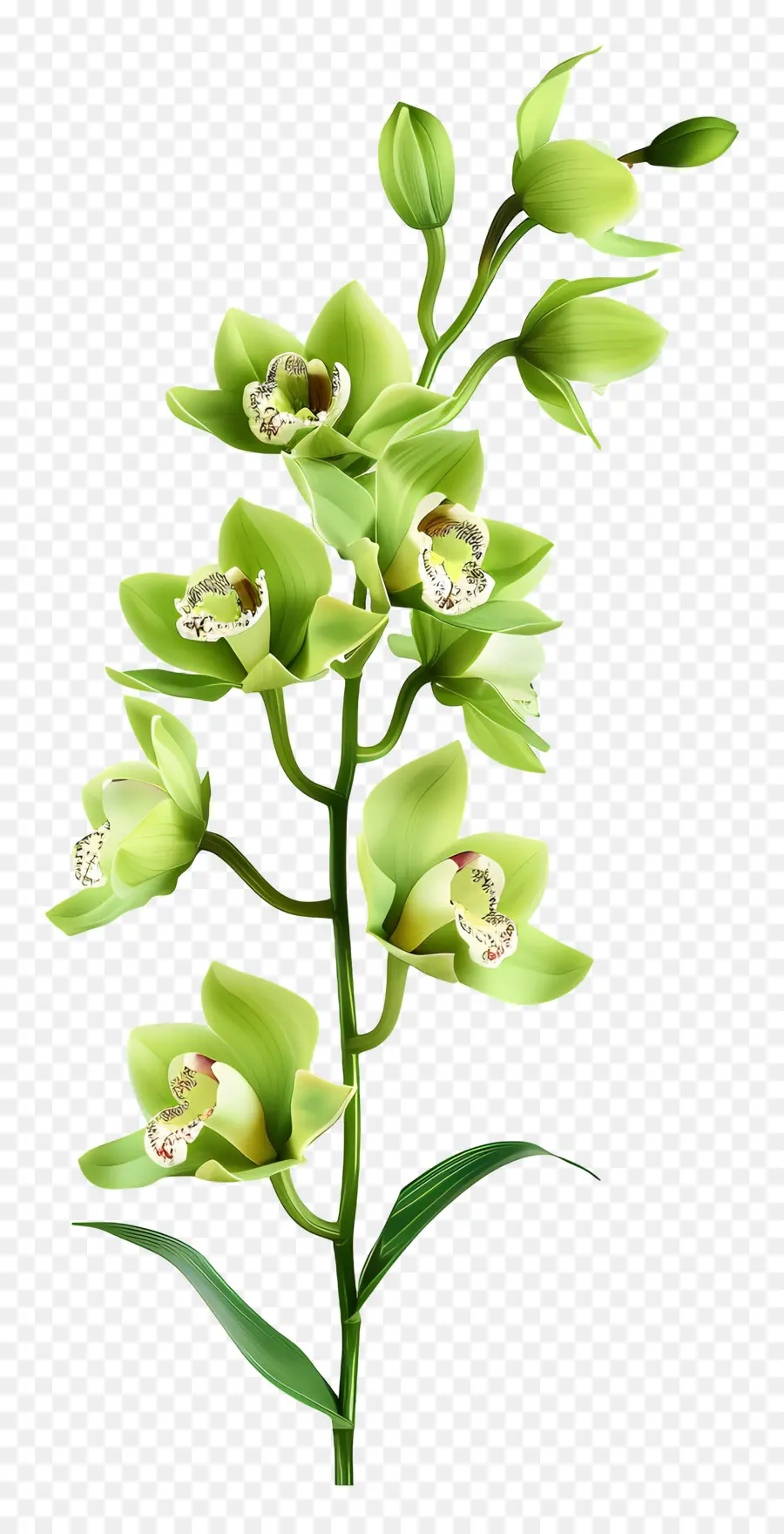 Flor De Orquídea，Orquídea Verde PNG