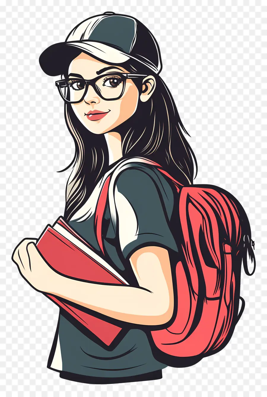 Chica Estudiante，Chica Con Libros PNG