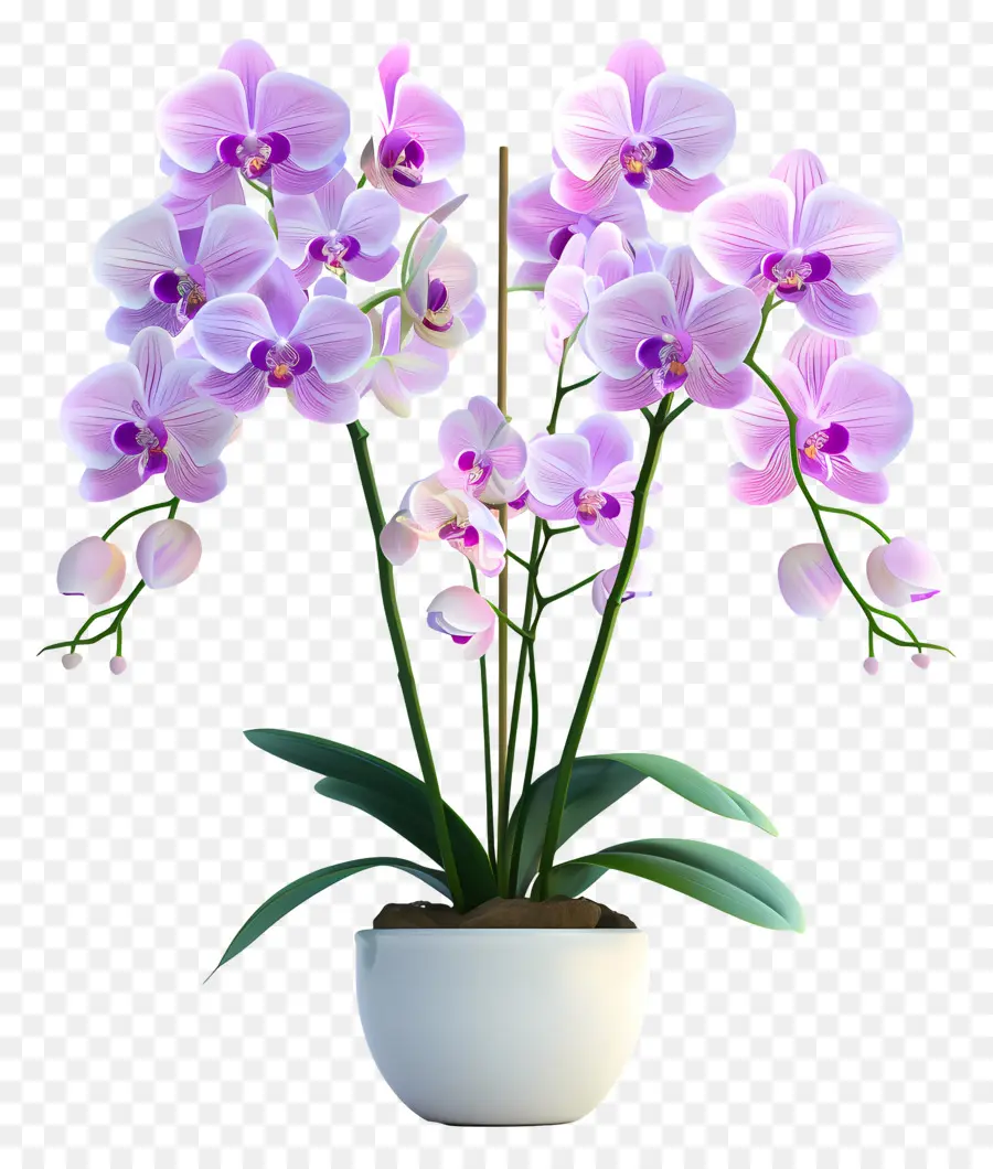 Flores De Orquídeas En Macetas，Orquídea Blanca PNG