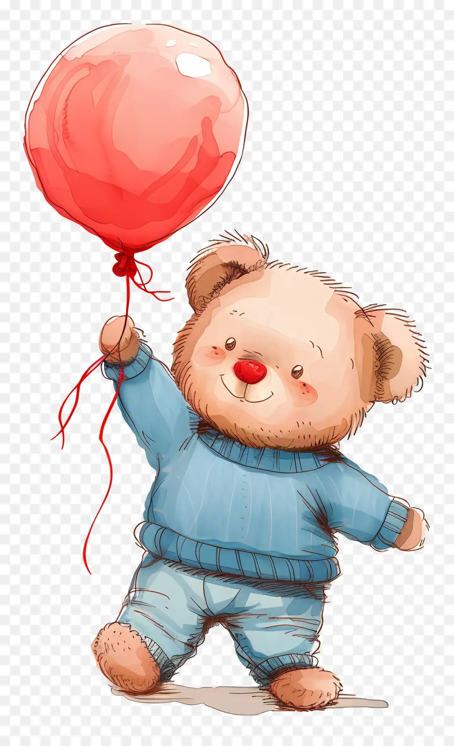 Oso De Peluche De Dibujos Animados，Osito De Peluche Con Globo PNG