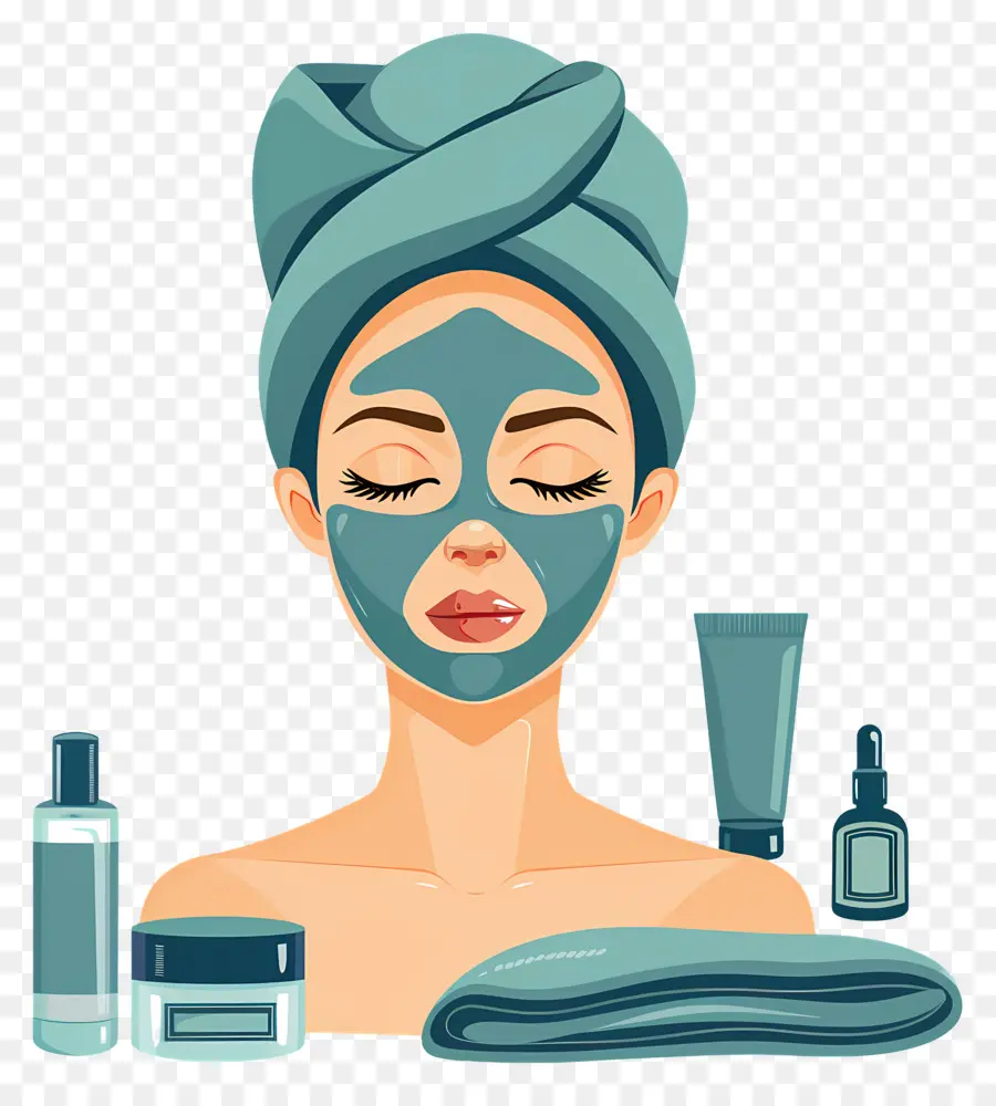 Mascarilla De Spa，Mujer Con Mascarilla Facial PNG