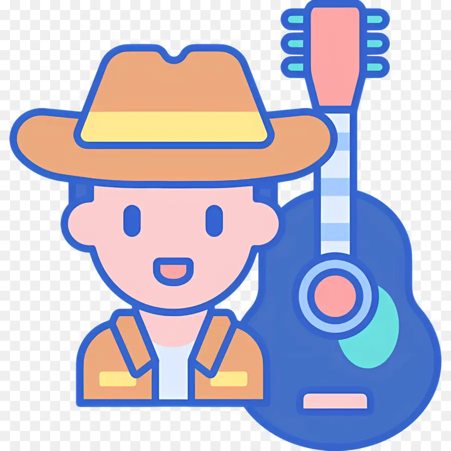 Música Country，Vaquero Y Guitarra PNG