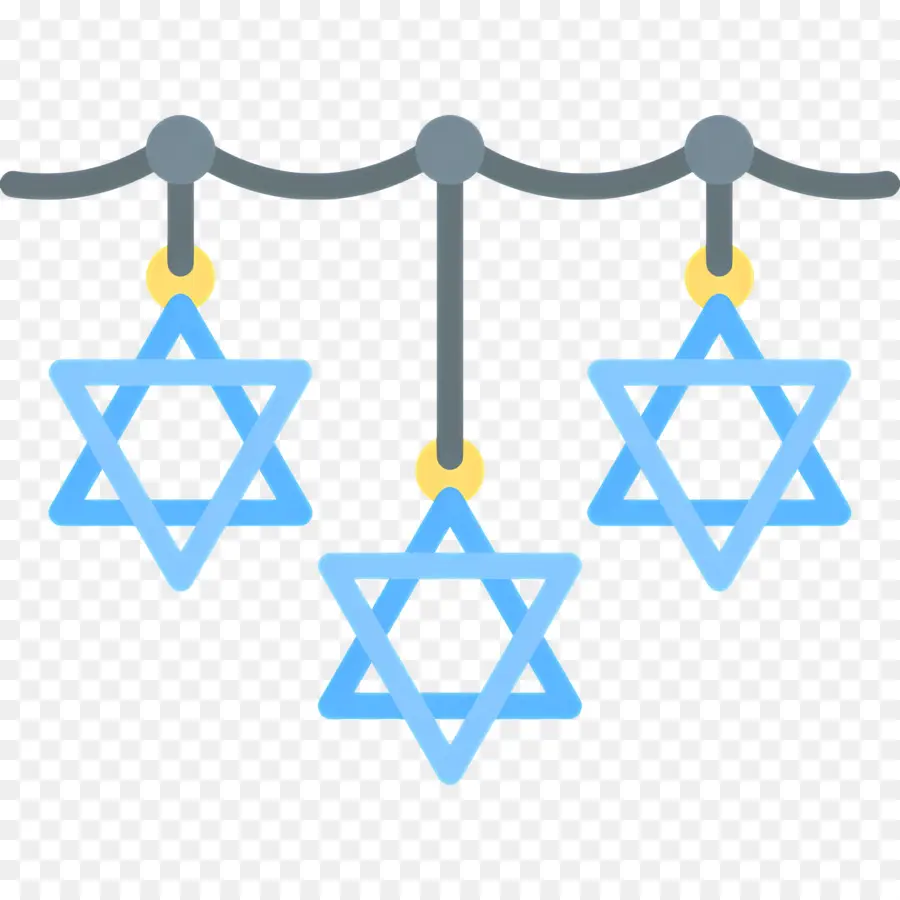 Guirnaldas De Hanukkah，Estrella Azul De David PNG