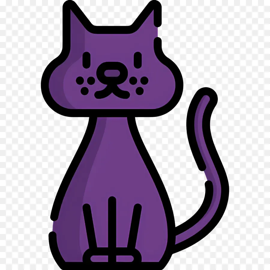 Gato De Halloween，Gato Morado PNG