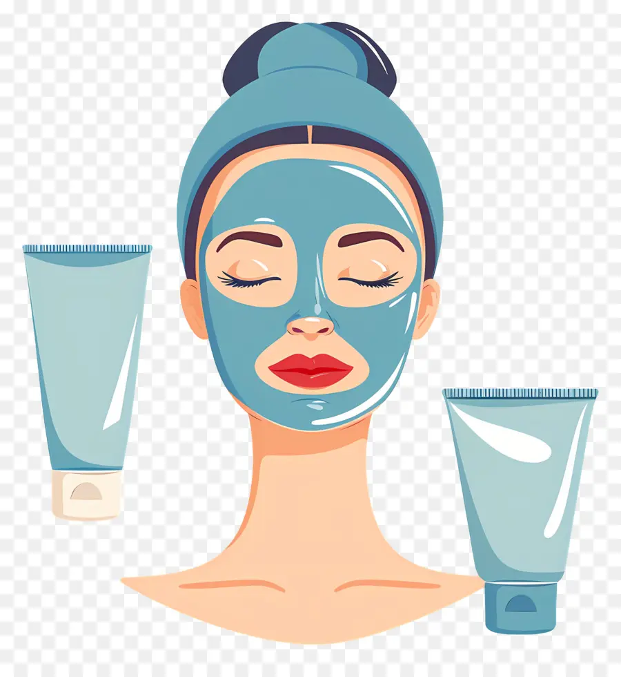 Mascarilla De Spa，Mujer Con Mascarilla Facial PNG