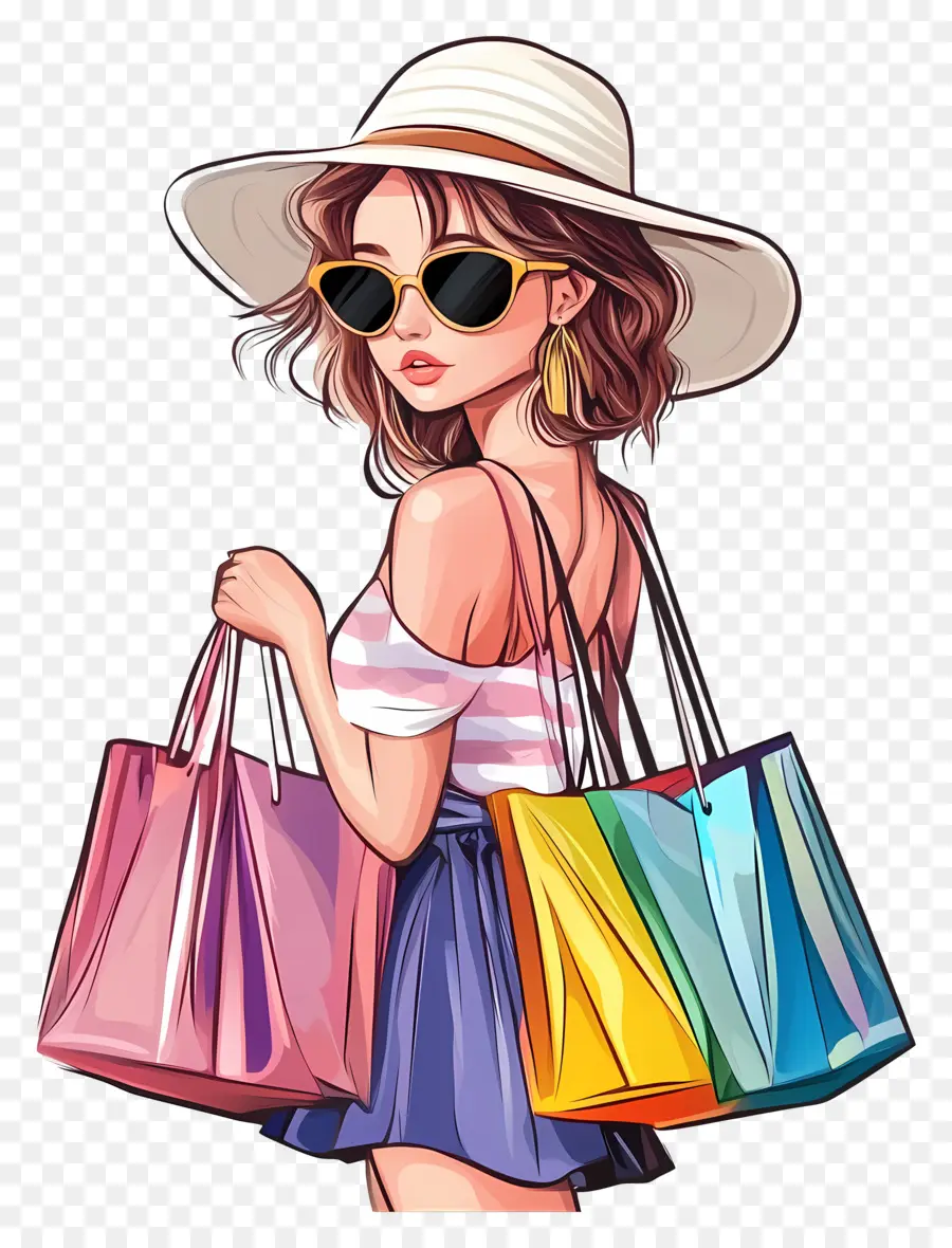 Chica De Compras，Mujer De Compras PNG