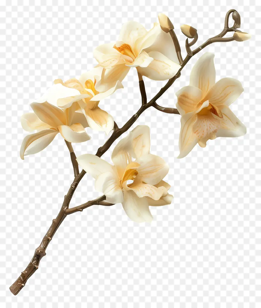 Flores De Orquídeas De Vainilla，Orquídeas Amarillas PNG