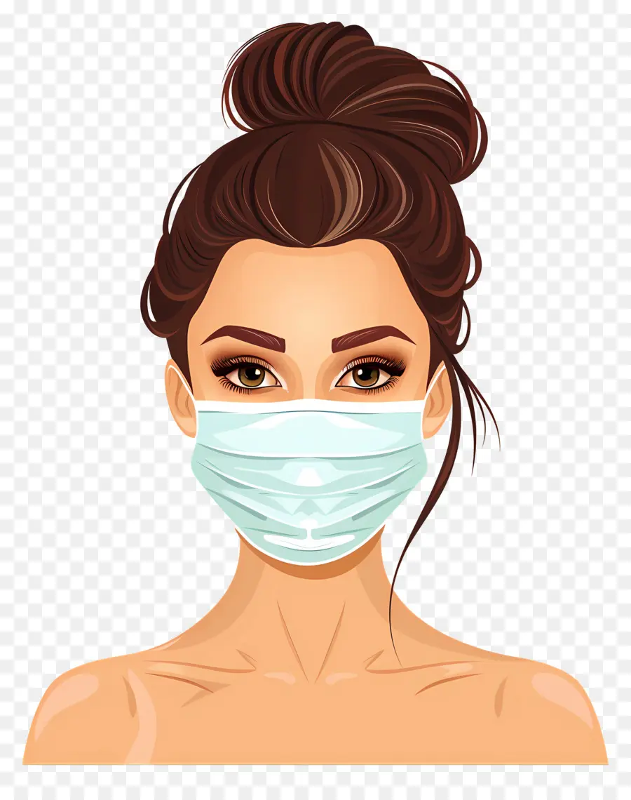 Hermosa Mujer，Mujer Con Mascarilla PNG