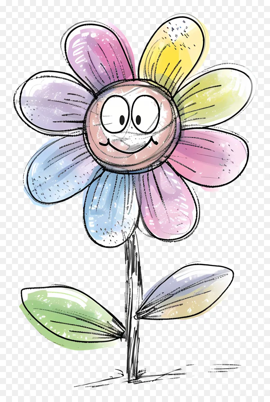 Flor Emoji，Flor Colorida PNG