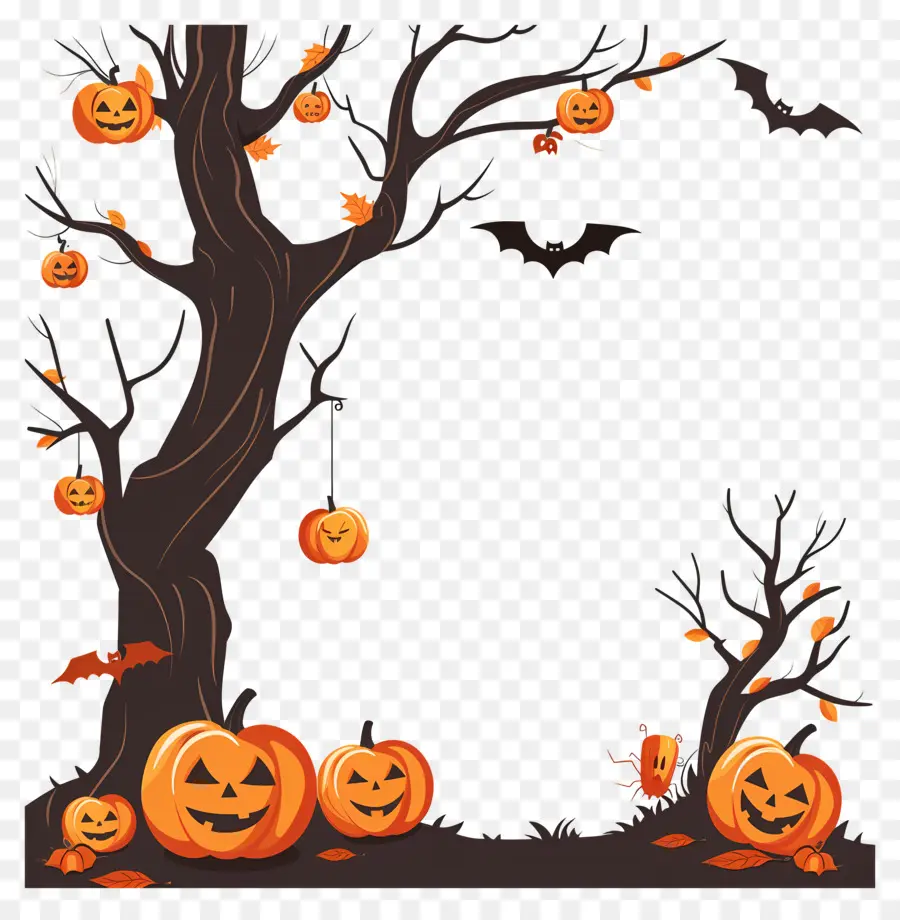 árbol De Halloween，Calabazas De Halloween PNG