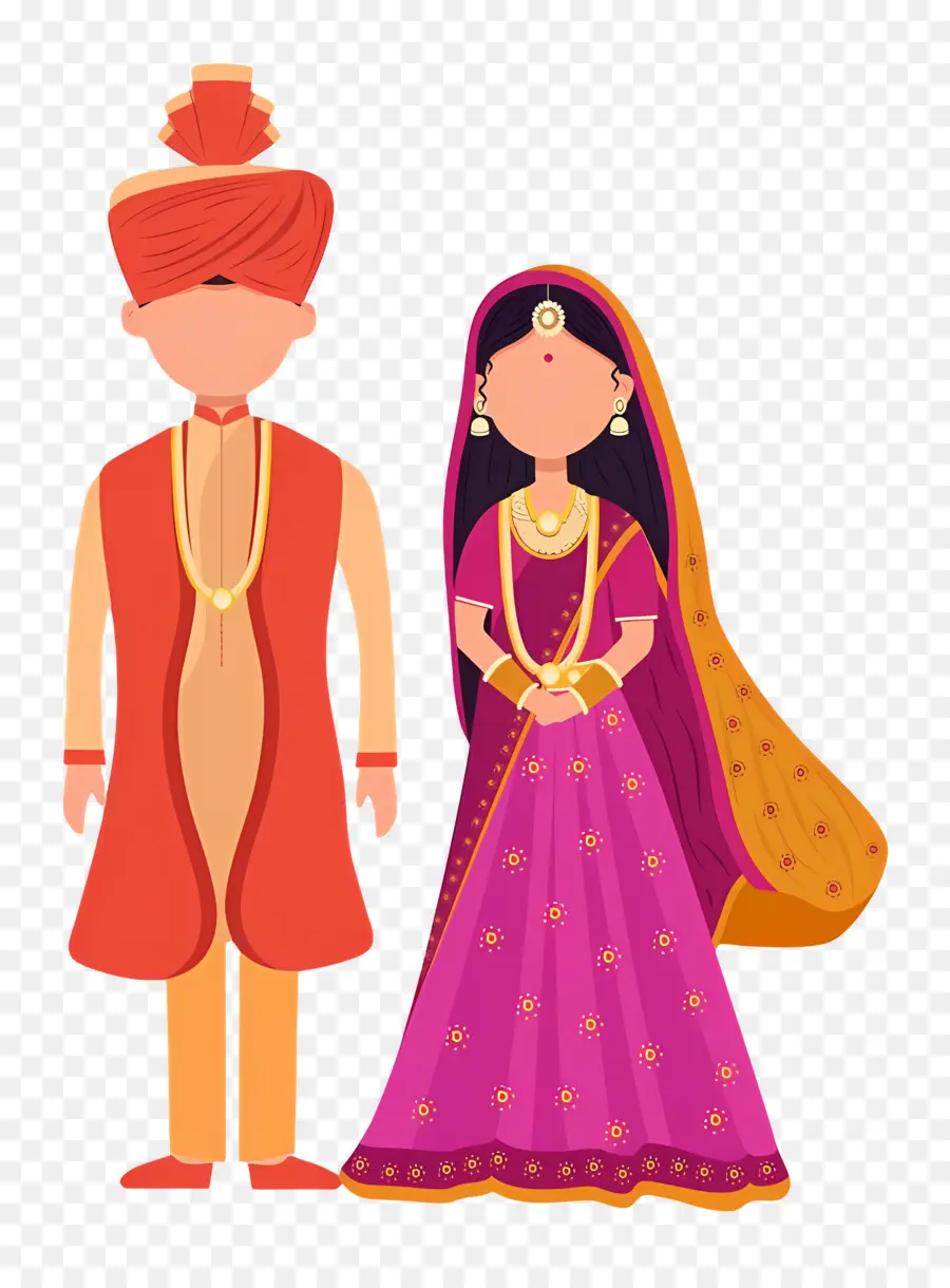 Pareja De Boda India，Pareja Tradicional PNG