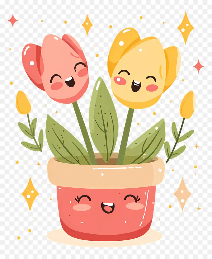 Flor Emoji，Lindos Tulipanes PNG