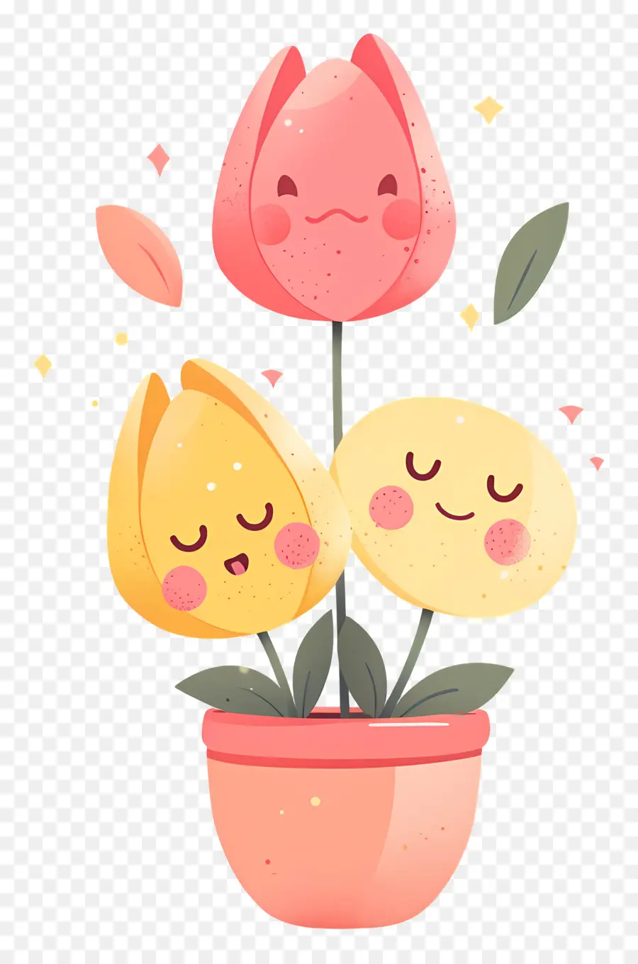 Flor Emoji，Flores Felices PNG